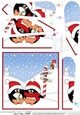 Christmas Penguins are at the North Pole Fan Pyramage Topper