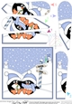 Christmas Penguins are at the North Pole Fan Pyramage Topper