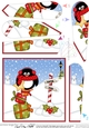 Christmas Penguin is at the North Pole Fan Pyramage Topper