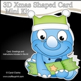 3D Shaped Christmas Card Kit - Cute Little Tyr Dino