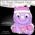 3D Shaped Christmas Card Kit - Cute Little Tyr Dino