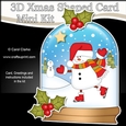 3D Shaped Christmas Snow Globe Card Kit - Snowman Oli