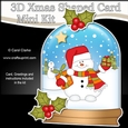 3D Shaped Christmas Snow Globe Card Kit - Snowman Oli