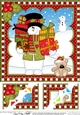 Christmas Snowman Rio 8 x 8 Scalloped Corner Topper