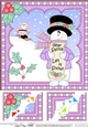 Christmas Snowman Rio 8 x 8 Scalloped Corner Topper
