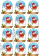 Christmas Bobbin Robin Snow Globe Gift Tags