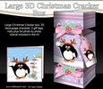 3D Large Christmas Cracker Box -  Pip Penguin is having a Snowball Fight