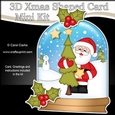 3D Shaped Christmas Snow Globe Card Kit - Santa has an Xmas Tree