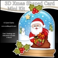 3D Shaped Christmas Snow Globe Card Kit - Santa has a Sack of Presents