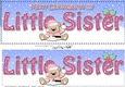 Large DL Merry Christmas to my LITTLE SISTER 3D decoupage with Livvy Bear