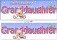 Large DL Merry Christmas GRANDDAUGHTER 3D decoupage with Livvy Bear
