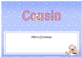 Large DL Merry Christmas COUSIN insert with Livvy Bear