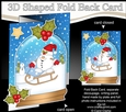 Christmas 3D Shaped No-Hole Fold Back Mini Kit - Snowball Sam is Sledging
