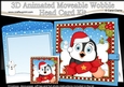 3D Animated Christmas Moveable Wobble Head Card Kit - Penguin has an Xmas Cracker