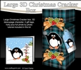 3D Large Christmas Cracker Box -  Tartan Pip Penguin