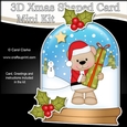 3D Shaped Christmas Snow Globe Card Kit - Livvy Bear has an Xmas Present