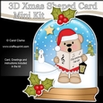 3D Shaped Christmas Snow Globe Card Kit - Livvy Bear is Carol Singing