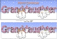 Large DL Merry Christmas GRANDDAUGHTER 3D decoupage with Snowball Sam