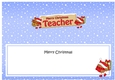 Large DL Merry Christmas TEACHER with Robins insert