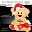 3D Shaped Christmas Card Kit - Little Golden Labrador Dog
