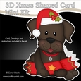 3D Shaped Christmas Card Kit - Little Chocolate Labrador Dog