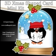 3D Shaped Christmas Snow Globe Card Kit - Pip Penguin is Carol Singing