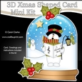 3D Shaped Christmas Snow Globe Card Kit - Snowman Rio is Carol Singing