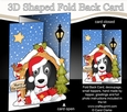 Shaped No-Hole Fold Back Christmas Kennel Card Kit - Little Springer Spaniel Dog