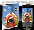 Shaped No-Hole Fold Back Christmas Kennel Card Kit - Little German Shepherd Dog