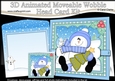 3D Animated Christmas Moveable Wobble Head Card - Snowman Rio has an Xmas Tree