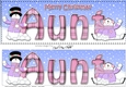Large DL Merry Christmas AUNT 3D decoupage with Snowman Rio