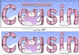 Large DL Merry Christmas COUSIN 3D decoupage with Snowman Rio