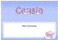 Large DL Merry Christmas COUSIN insert with Snowman Rio