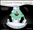 3D Shaped Rocking Christmas Card Mini Kit - Cute Christmas Tree is Snowballing