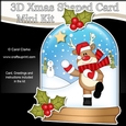 3D Shaped Christmas Snow Globe Card Kit - Rudolph is having a Snowball Fight