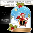 3D Shaped Christmas Snow Globe Card Kit - Rudolph is Sledging