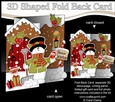 3D Shaped No-Hole Fold Back Christmas Card Mini Kit - Snowman Rio is clearing the Snow
