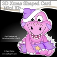 3D Shaped Christmas Card Kit - Cute Little Geico Dino
