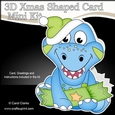 3D Shaped Christmas Card Kit - Cute Little Bobosaur Dino