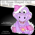3D Shaped Christmas Card Kit - Cute Little Lizzy Dino
