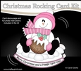 3D Shaped Rocking Christmas Card Mini Kit - Snowman Rio has an Xmas Pudding