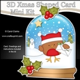 3D Shaped Christmas Snow Globe Card Kit - Bobbin Robin has an Xmas Letter
