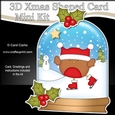 3D Shaped Christmas Snow Globe Card Kit - Bobbin Robin is Skating