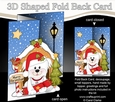 Shaped No-Hole Fold Back Christmas Kennel Card Kit - Little Bichon Frise Dog