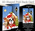 Shaped No-Hole Fold Back Christmas Kennel Card Kit - Little St Bernard Dog