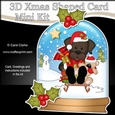 3D Shaped Christmas Snow Globe Card Kit - Little Chocolate Labrador Dog