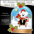 3D Shaped Christmas Snow Globe Card Kit - Little White Labrador Dog