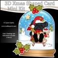 3D Shaped Christmas Snow Globe Card Kit - Little Shih Tzu Dog