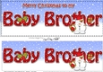 Large DL Merry Christmas to my BABY BROTHER 3D decoupage with Snowball Sam