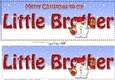Large DL Merry Christmas to my LITTLE BROTHER 3D decoupage with Snowball Sam